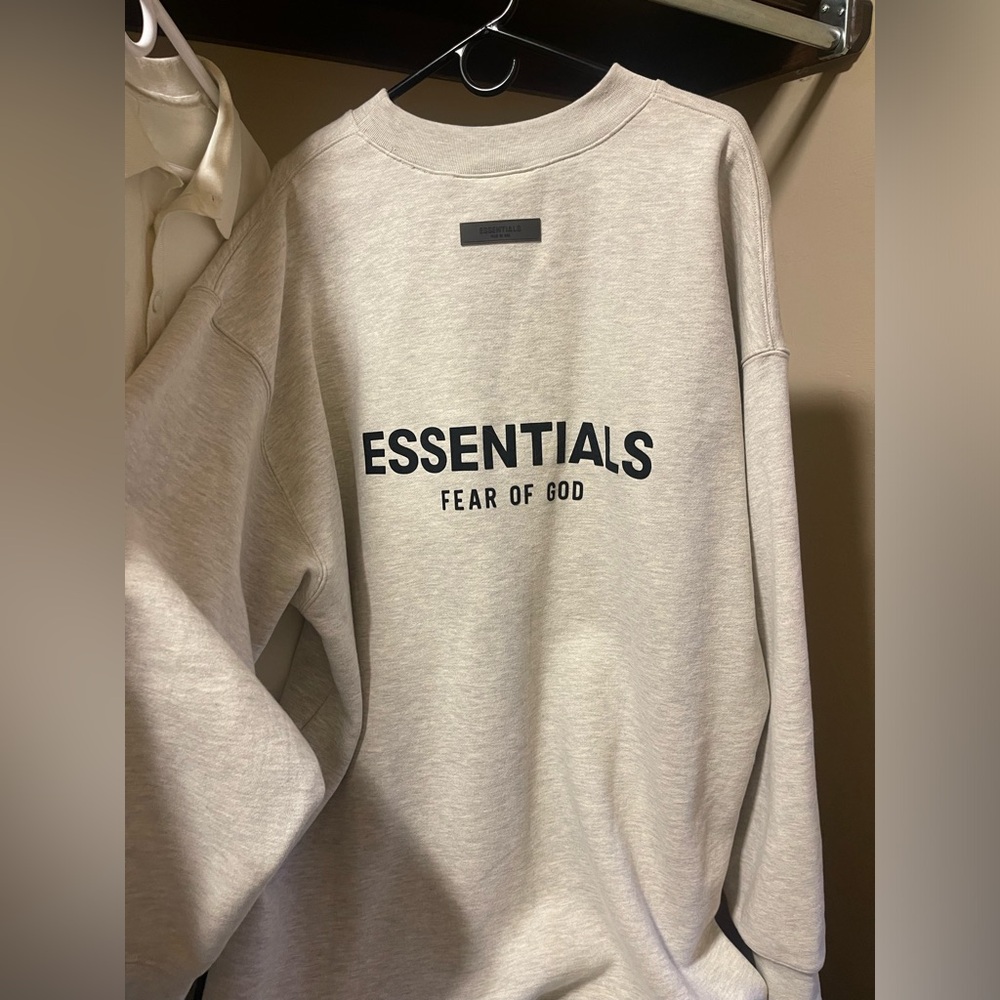 Fear of God Essentials Crewneck Sweater in Cream